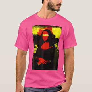 Mona Lisa Red Gult Modern Art Punk Leonardo Da V T Shirt