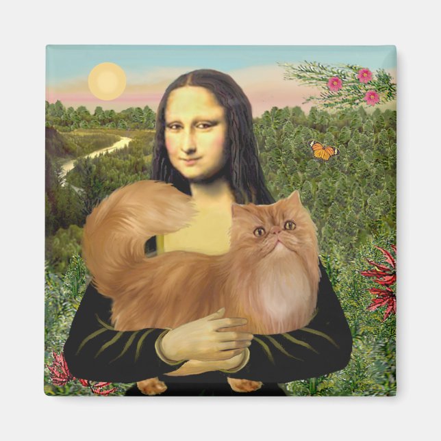Mona Lisa - Red Persian cat Magnet (Framsidan)