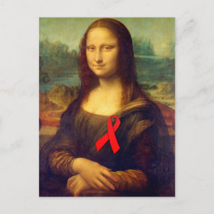 Mona Lisa Red Ribbon Vykort