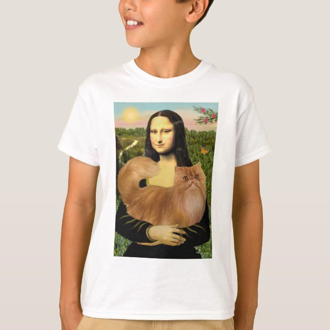 Mona Lisa - Röd perserkat Tee (Framsida)