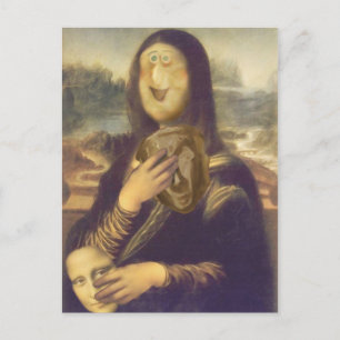 Mona Lisa Roliga Ansikte Vykort