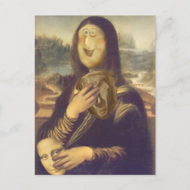 Mona Lisa Roliga Ansikte Vykort (Framsida)