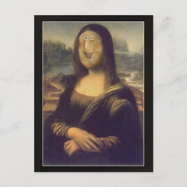 Mona Lisa Roligt Ansikte Vykort (Framsida)