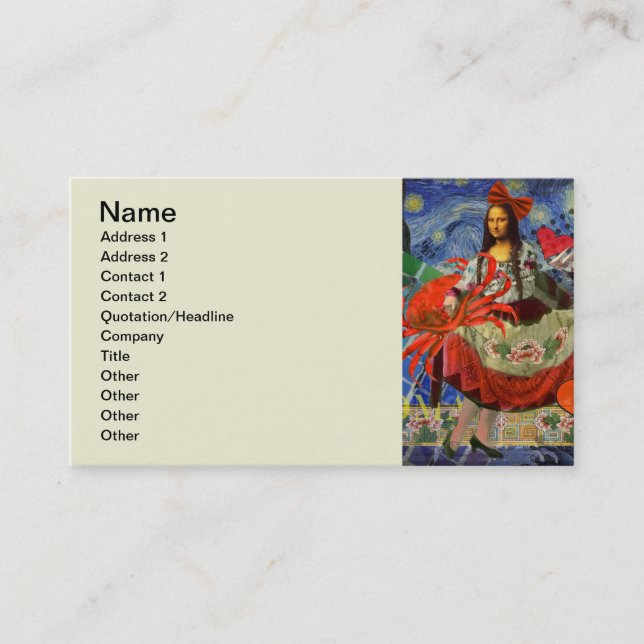 Mona Lisa Roligt Zodiac Whimsical Visitkort (Framsida)