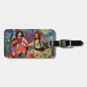 Mona Lisa Romantic Funny Colorful Artwork Bagagebricka