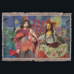 Mona Lisa Romantic Funny Colorful Artwork Filt<br><div class="desc">Denna fantastiska inbjudan tar inslag från Mona Lisa och Van Goghs stjärnridsnatt för att få ett ovanligt unikt och nyktert bröllop-tema stationerat för en inbjudan, tack, bordsnummer och mer! Mona Lisa - Den här bilden visar Mona Lisa med sin man och dansar i viskabult boho mode framför Van Goghs Starry...</div>