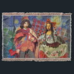 Mona Lisa Romantic Funny Colorful Artwork Filt<br><div class="desc">Denna fantastiska inbjudan tar inslag från Mona Lisa och Van Goghs stjärnridsnatt för att få ett ovanligt unikt och nyktert bröllop-tema stationerat för en inbjudan, tack, bordsnummer och mer! Mona Lisa - Den här bilden visar Mona Lisa med sin man och dansar i viskabult boho mode framför Van Goghs Starry...</div>