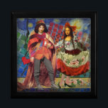 Mona Lisa Romantic Funny Colorful Artwork Smyckeskrin<br><div class="desc">Denna fantastiska inbjudan tar inslag från Mona Lisa och Van Goghs stjärnridsnatt för att få ett ovanligt unikt och nyktert bröllop-tema stationerat för en inbjudan, tack, bordsnummer och mer! Mona Lisa - Den här bilden visar Mona Lisa med sin man och dansar i viskabult boho mode framför Van Goghs Starry...</div>