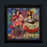 Mona Lisa Romantic Funny Colorful Artwork Smyckeskrin<br><div class="desc">Denna fantastiska inbjudan tar inslag från Mona Lisa och Van Goghs stjärnridsnatt för att få ett ovanligt unikt och nyktert bröllop-tema stationerat för en inbjudan, tack, bordsnummer och mer! Mona Lisa - Den här bilden visar Mona Lisa med sin man och dansar i viskabult boho mode framför Van Goghs Starry...</div>