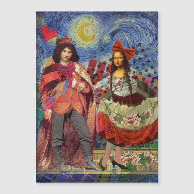 Mona Lisa Romantisk Rollig Färgrik Konst (Framsida)