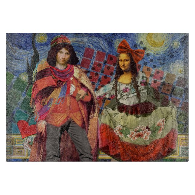 Mona Lisa Romantisk Rollig Färgrik Konst (Framsidan)