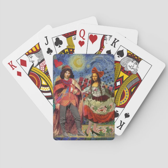 Mona Lisa Romantisk Rollig Färgrik Konst Casinokort (Baksidan)