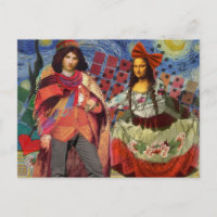 Mona Lisa Romantisk Rollig Färgrik Konst