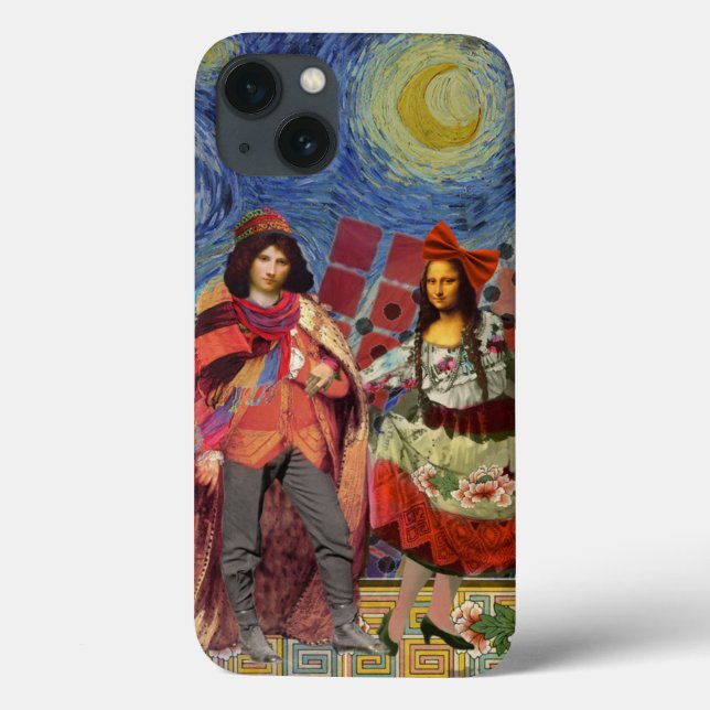 Mona Lisa Romantisk Rollig Färgrik Konstverk (Baksida)