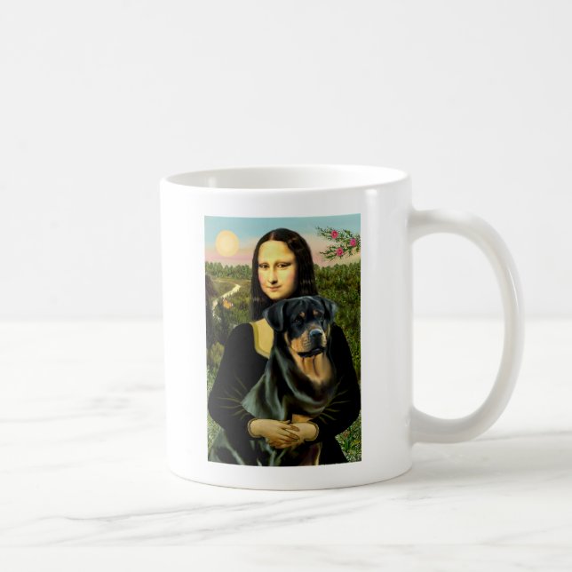 Mona Lisa - Rottweiler (#3) Kaffemugg (Höger)