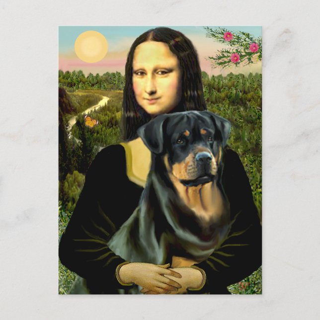 Mona Lisa - Rottweiler (#3) Vykort (Framsida)