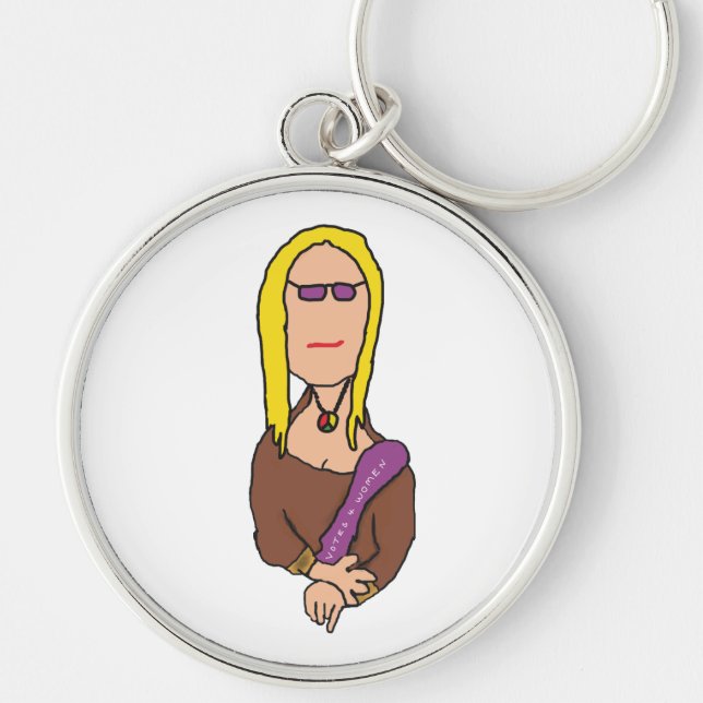 Mona Lisa Rund Silverfärgad Nyckelring (Framsidan)