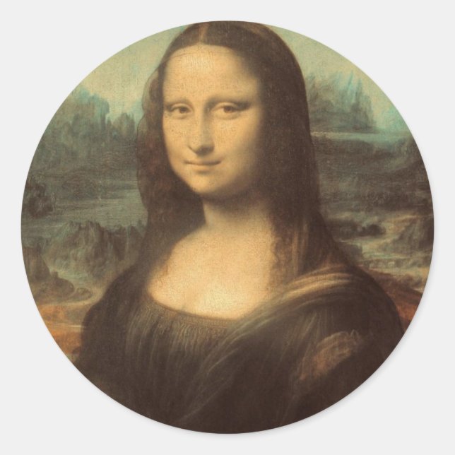 Mona Lisa Runt Klistermärke (Framsida)
