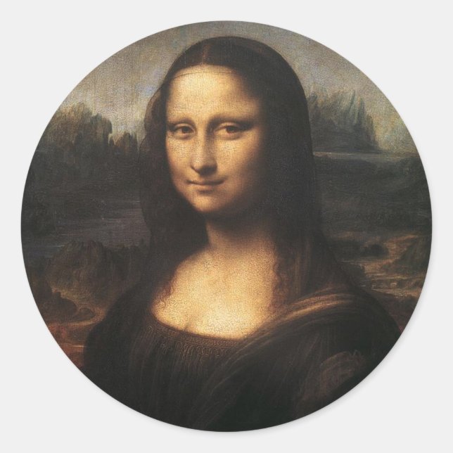 Mona Lisa Runt Klistermärke (Framsida)
