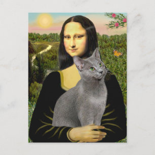 Mona Lisa - Rysk blå katt Vykort