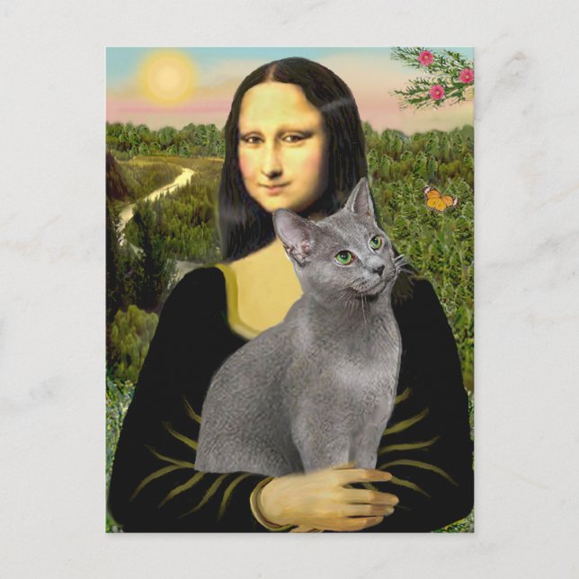 Mona Lisa - Rysk blå katt Vykort (Framsida)