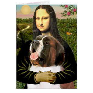 Mona Lisa - Saint Bernard Hälsningskort