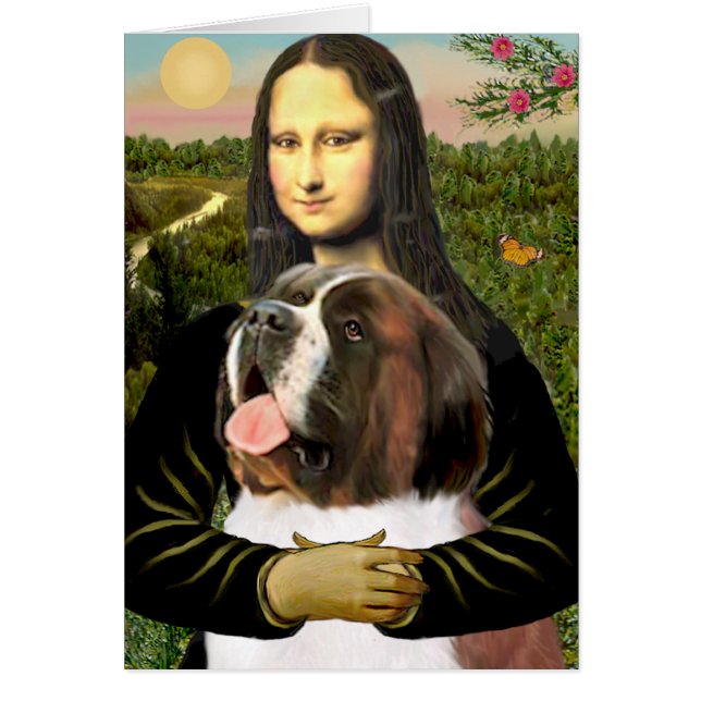 Mona Lisa - Saint Bernard Hälsningskort (Framsidan)