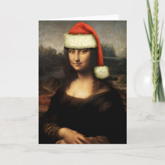 Mona Lisa Santa hälsningkort Helgkort