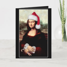 Mona Lisa Santa Hat jul Helgkort