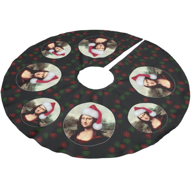 Mona Lisa Santa Hatt Jul Julgransmatta Borstad Polyester (Vinklad)
