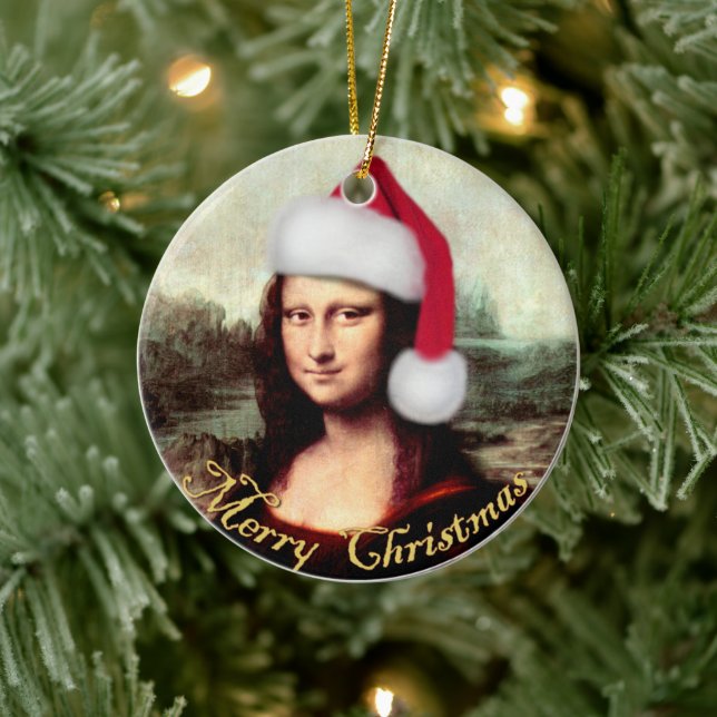 Mona Lisa Santa Hatt Jul Julgransprydnad Keramik (Träd)
