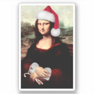 Mona Lisa Santa Hatt Jul Klistermärken
