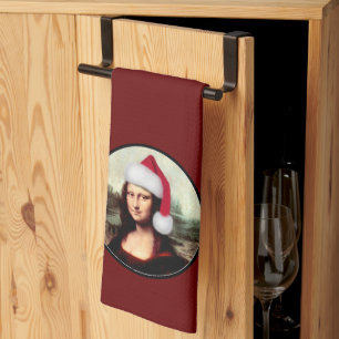 Mona Lisa Santa Hatt Jul Kökshandduk
