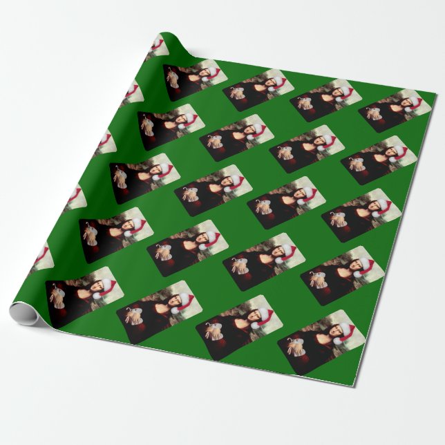 Mona Lisa Santa Hatt Jul Presentpapper (Utrullad)