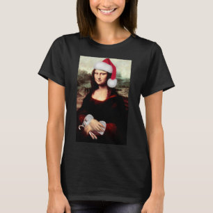 Mona Lisa Santa Hatt Jul T Shirt