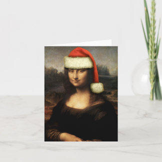 Mona Lisa Santa noterar kortet Helgkort