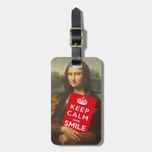 Mona Lisa Says Behålla Lugn och Smile Bagagebricka