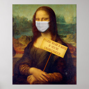 Mona Lisa Says Snälla Bära en mask Poster