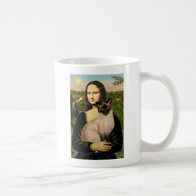 Mona Lisa - Seal Point Siamese katt Kaffemugg (Höger)