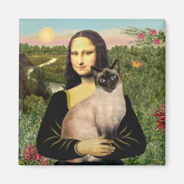 Mona Lisa - siamesisk katt Magnet (Framsidan)