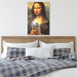Mona Lisa skapar ett lustigt ansikte med makeup Da Canvastryck