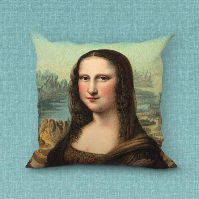 Mona Lisa Smile Dekorativ kudde (Skapare uppladdad)