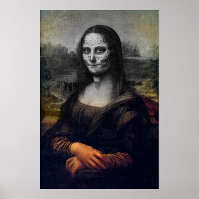Mona lisa-sockerskalle poster (Framsidan)