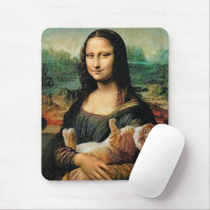 Mona Lisa som håller sin katt Leonardo da Vinci Musmatta