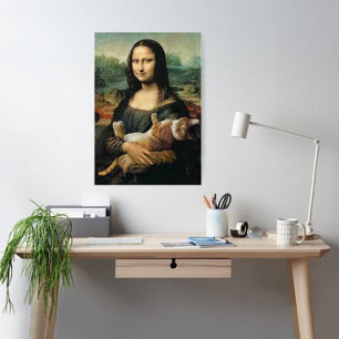 Mona Lisa som håller sin katt Leonardo da Vinci Poster