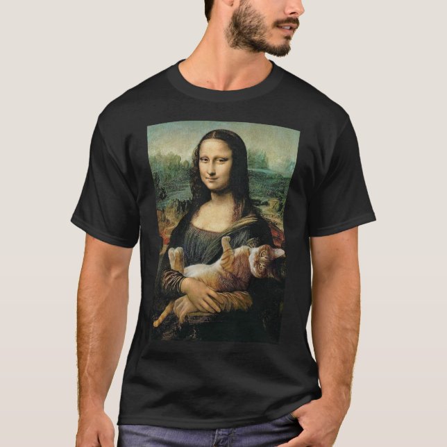 Mona Lisa som har en fotokopia av katt T Shirt (Framsida)