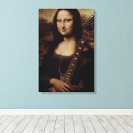 Mona Lisa som har en gitarr (Guitarist) Guitar kär Canvastryck