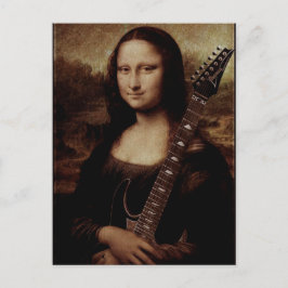 Mona Lisa som har en gitarr (Guitarist) Guitar kär Vykort