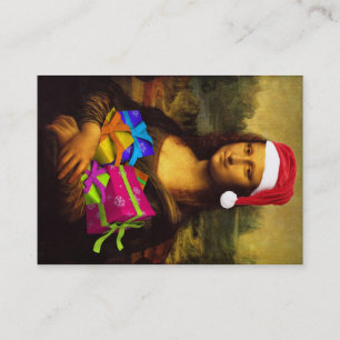 Mona Lisa som önskar god jul Visitkort
