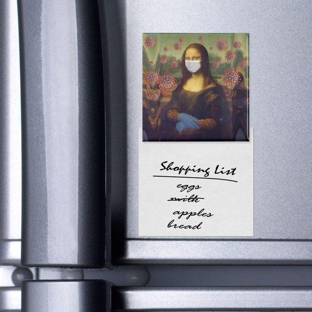 Mona Lisa spelar Säkert runt Coronavirus, ZFBP Magnet (Skapare uppladdad)